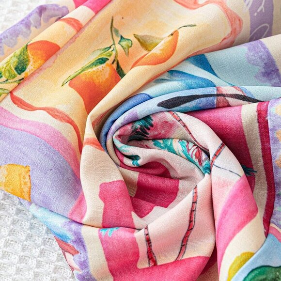 Multicolor Boho Women's Tropical Print Shirt & Pants Set - Picture 4 of 6